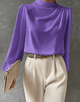 Maureen | Elegant Draped Long-Sleeve Blouse