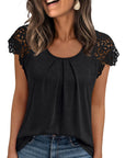 Hollow Sleeve Round Neck Top