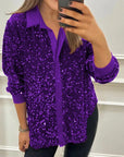 Claudine | Elegant Shimmer Collared Shirt