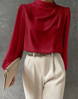 Maureen | Elegant Draped Long-Sleeve Blouse