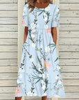 Casual Round Neck Long Dress