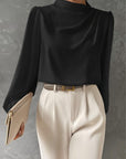 Maureen | Elegant Draped Long-Sleeve Blouse