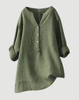 Carina | Refined V-Neck Button-Down Shirt