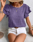 Annabel | Ruffle-Sleeve Textured Blouse