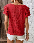 Annabel | Ruffle-Sleeve Textured Blouse