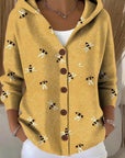 Jenna | Elegant Button Hooded Sweater