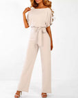 Gwyneth | Elegant Wide-Leg Belted Jumpsuit