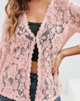 Cassandra | Floral Openwork Cardigan