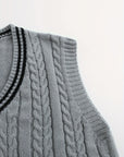 Gideon | Cable-Knit V-Neck Sweater Vest