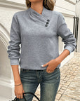 Nadine | Asymmetrical Button-Neck Sweater