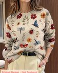 Elsie | Botanical Print Crewneck Sweater