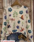 Elsie | Botanical Print Crewneck Sweater