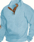 Ronan | Stand Collar Button Henley Sweater