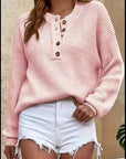 Cecilia | Ribbed Henley Sweater