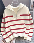 Sabina | Striped Quarter-Zip Sweater