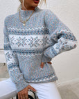Tamsin | Cozy Snowflake Mock-Neck Sweater