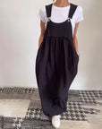 Solid Color Casual Dress with Straps