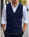 Leonard | Buttoned V-Neck Sweater Vest