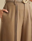 Marlowe | Pleated Wide-Leg Trousers