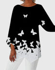 Kathleen | Shimmer Butterfly Long-Sleeve Top
