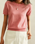 Harriet | Fine-Knit Short Sleeve Sweater