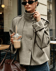 Marguerite | Stand-Collar Houndstooth Jacket