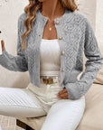 Della | Textured Button-Front Cardigan