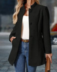 Juliette | Elegant Stand-Collar Button Coat