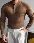 Theo | Ribbed Henley Sweater