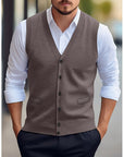 Leonard | Buttoned V-Neck Sweater Vest