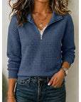 Annette | Textured Quarter-Zip Pullover