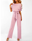 Gwyneth | Elegant Wide-Leg Belted Jumpsuit