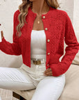 Della | Textured Button-Front Cardigan