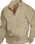 Ronan | Stand Collar Button Henley Sweater