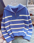Sabina | Striped Quarter-Zip Sweater
