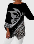 Kathleen | Shimmer Butterfly Long-Sleeve Top