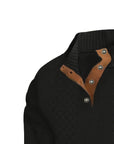 Ronan | Stand Collar Button Henley Sweater