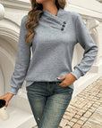 Nadine | Asymmetrical Button-Neck Sweater