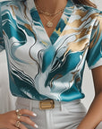 Joanna | Artful Swirl-Print Blouse