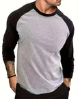 Trevor | Two-Tone Raglan Long-Sleeve Top