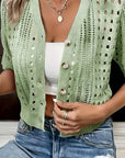Delphine | Open-Knit Short-Sleeve Cardigan