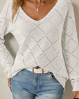 Camryn | Openwork V-Neck Sweater