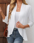 Juniper | Open-Front Ruffle-Hem Cardigan