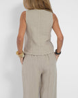 Lauren | Sleeveless V-Neck Vest & Wide-Leg Pants Set