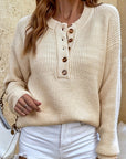 Cecilia | Ribbed Henley Sweater