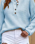 Cecilia | Ribbed Henley Sweater
