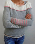 Francesca | Color-Block Boat Neck Sweater
