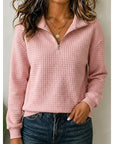 Annette | Textured Quarter-Zip Pullover