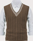 Gideon | Cable-Knit V-Neck Sweater Vest
