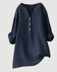 Carina | Refined V-Neck Button-Down Shirt